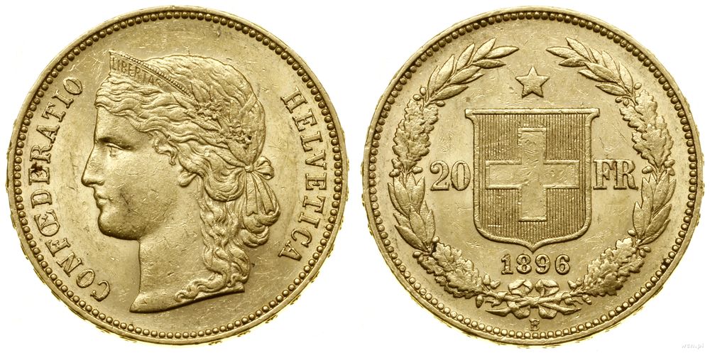 Szwajcaria, 20 franków, 1896 B