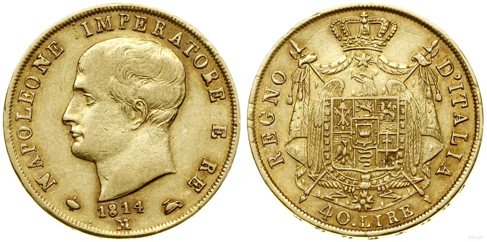 Włochy, 40 lirów, 1814 M
