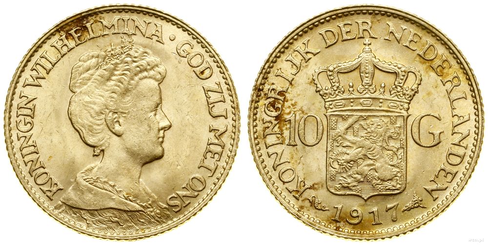 Niderlandy, 10 guldenów, 1917