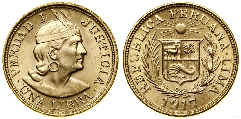Peru, 1 libra, 1917