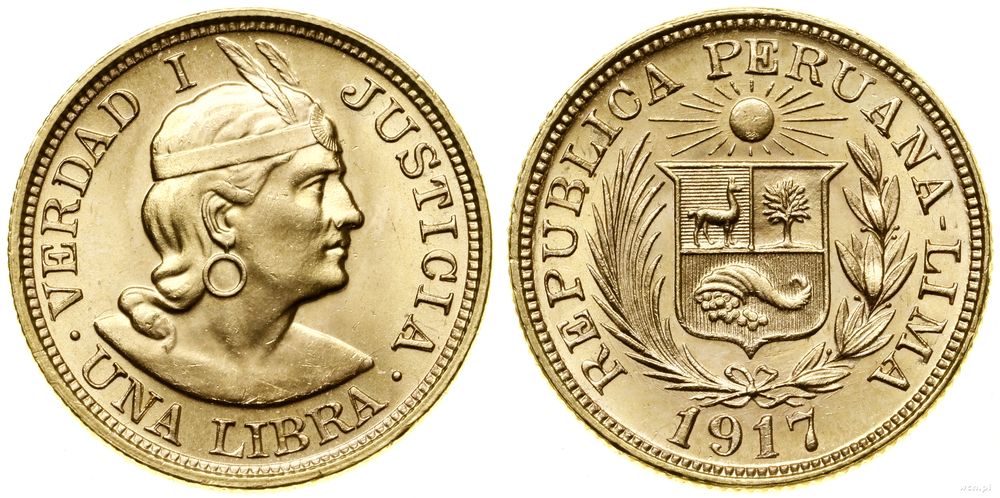 Peru, 1 libra, 1917