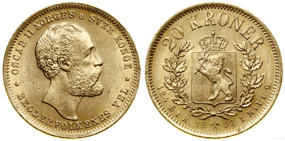 Norwegia, 20 koron, 1902