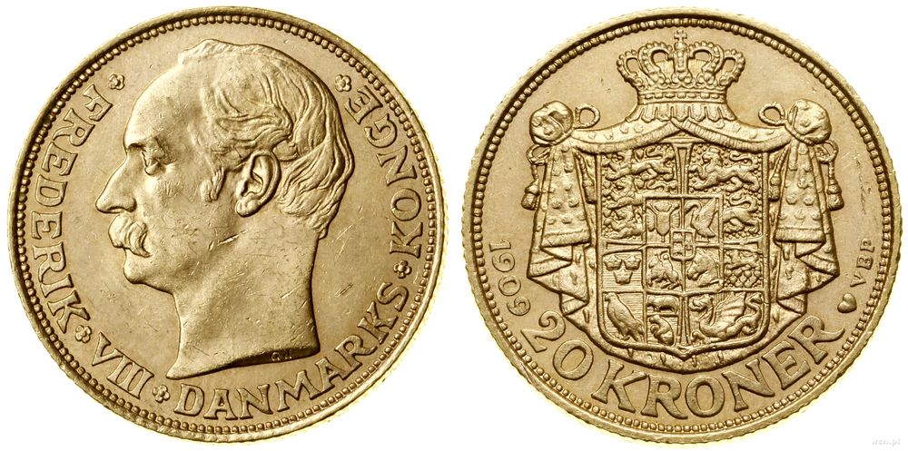 Dania, 20 koron, 1909 VBP