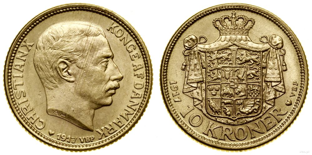 Dania, 10 koron, 1917 VBP
