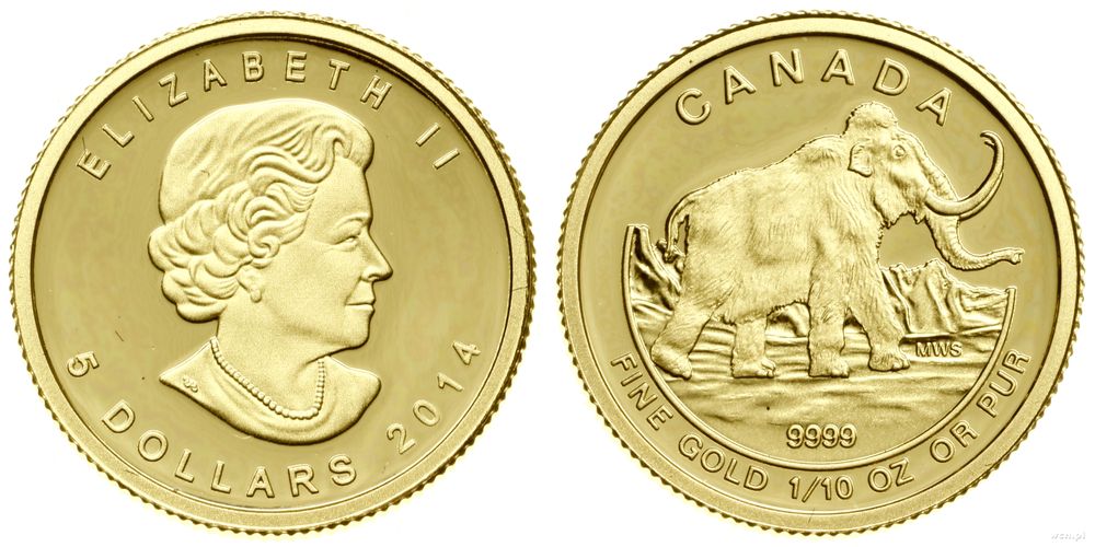 Kanada, 5 dolarów = 1/10 uncji, 2014