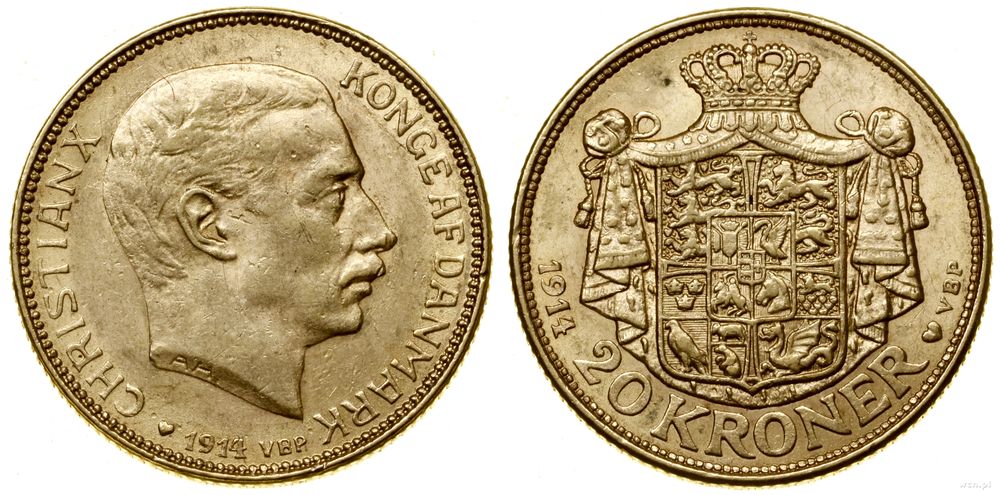 Dania, 20 koron, 1914 VBP
