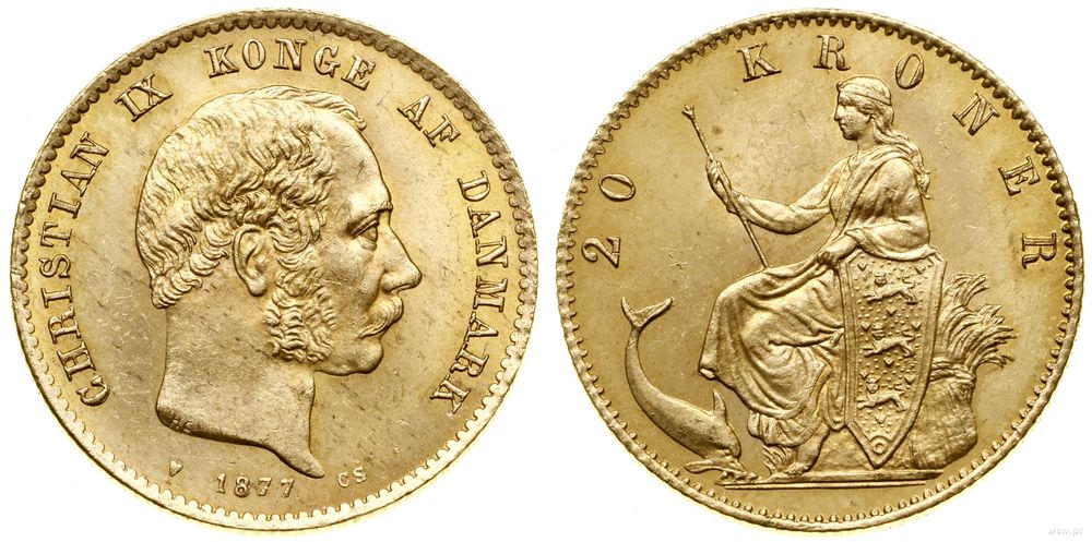Dania, 20 koron, 1877 CS