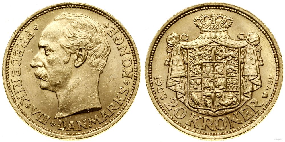 Dania, 20 koron, 1908 VBP