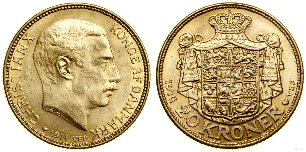 Dania, 20 koron, 1914 VBP