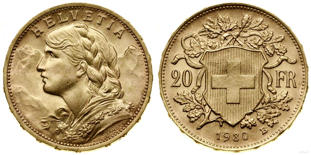 Szwajcaria, 20 franków, 1930 B