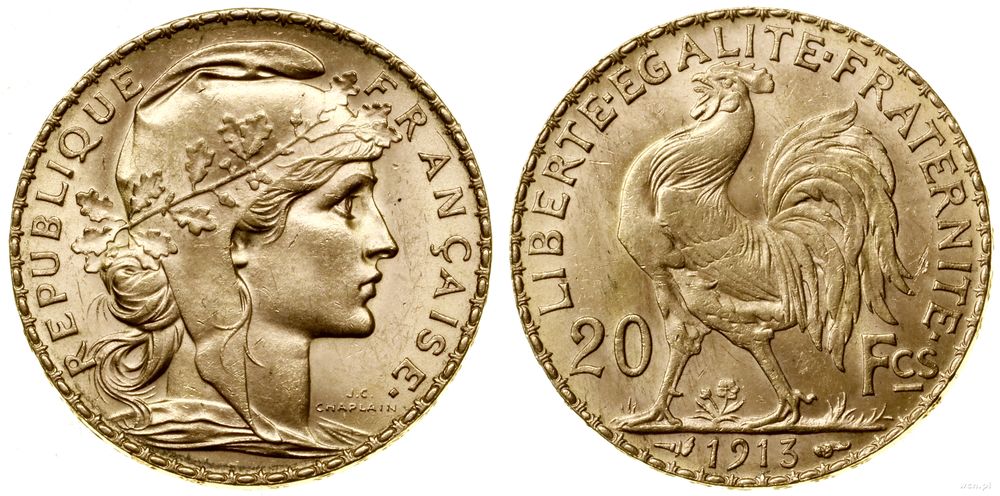 Francja, 20 franków, 1913