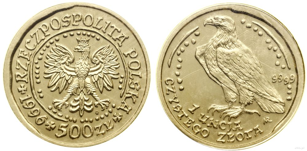 Polska, 500 złotych = 1 uncja, 1996