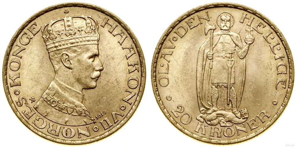 Norwegia, 20 koron, 1910