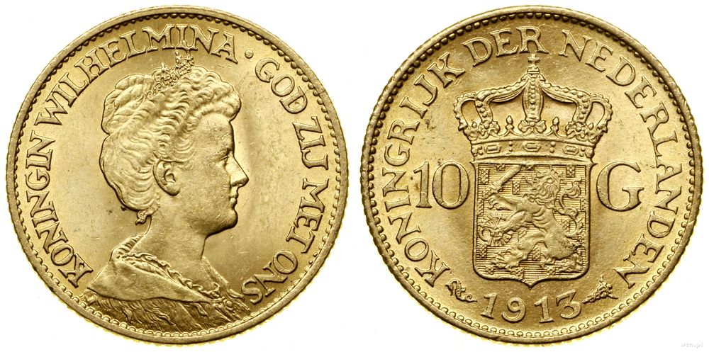 Niderlandy, 10 guldenów, 1913