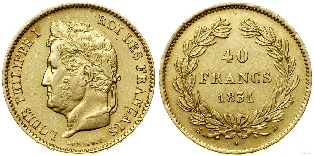 Francja, 40 franków, 1831 A