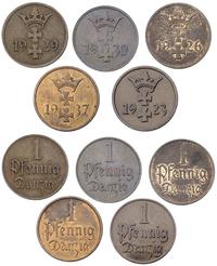 zestaw monet 1-fenigowych 1923, 1926, 1927, 1930