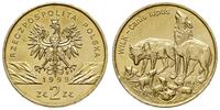 2 złote 1999, Warszawa, Wilki, nordic gold, pięk