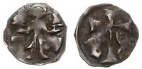 denar ok 1320, Aw: Stojący postać trzymająca 2 h