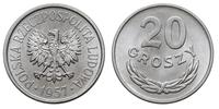 20 groszy 1957, Warszawa, aluminium, rzadki rocz