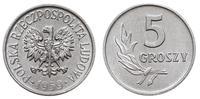 5 groszy 1959, Warszawa, aluminium, wyśmienite, 