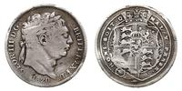 6 pensów 1820, Londyn, srebro 2.65g "925", lekko