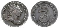 3 pensy 1763, Londyn, srebro 1.52g "925", patyna