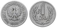 1 złoty 1965, Warszawa, na rewersie kontrmarka o