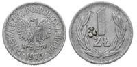 1 złoty 1975, Warszawa, na rewersie kontrmarka o