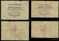 lot: 1 i 2 marki 15.05.1920, 1 mk (V+) 2 mk (V),