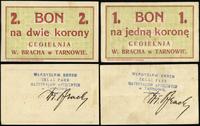 lot: bon na 1 i 2 korony (1919), na stronie odwr