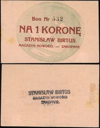 bon na 1 koronę (1919), numeracja 532, na stroni