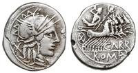 denar 121 pne, Rzym, Aw: Głowa Romy w prawo, w p