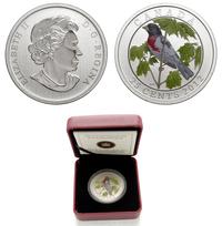 25 centów 2012, Rose-breasted Grosbeak, moneta w