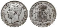 5 peset 1871 / SD-M, Madryt, srebro 24.72 g, KM 