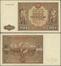 1.000 złotych 15.01.1946, seria W numeracja 0645