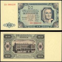 20 złotych 1.07.1948, EB 3066256, pięknie zachow
