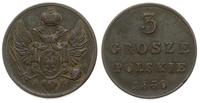 3 grosze polske 1830 / FH, Warszawa, patyna, Ige