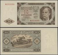 10 złotych 1.07.1948, seria A 0318399, rzadkie, 