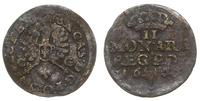 dwugrosz koronny 1651, Bydgoszcz, Aw: Orzeł i na