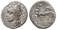 denar 104 pne, Rzym, Av: Głowa Romy, Rw: Saturn 