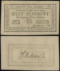 4 złote polskie 4.09.1794, seria 1-W, Lucow 43w 