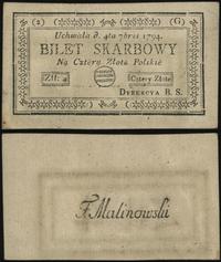 4 złote polskie 4.09.1794, seria 2-G, Lucow 44g 