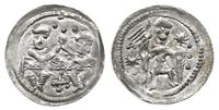 denar 1146-1157, Aw: Dwaj książęta siedzący za s