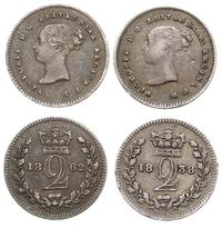 2 x 2 pensy 1838, 1862, srebro ''925'', 1.84 g, 