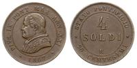 4 soldi 1867, Rzym, brąz 36mm, Berman 3346