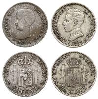 2 x 50 centimos 1892, 1904, Madryt, srebro ''835
