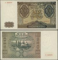 100 złotych 1.08.1941, seria A 2469278, złamany 