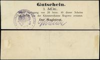 bon na 1 markę (1914), pieczęć i podpis faksymil