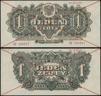 1 złoty 1944, seria CT 185921, w klauzuli "OBOWI