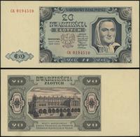 20 złotych 1.07.1948, seria CK 0194510, pięknie 